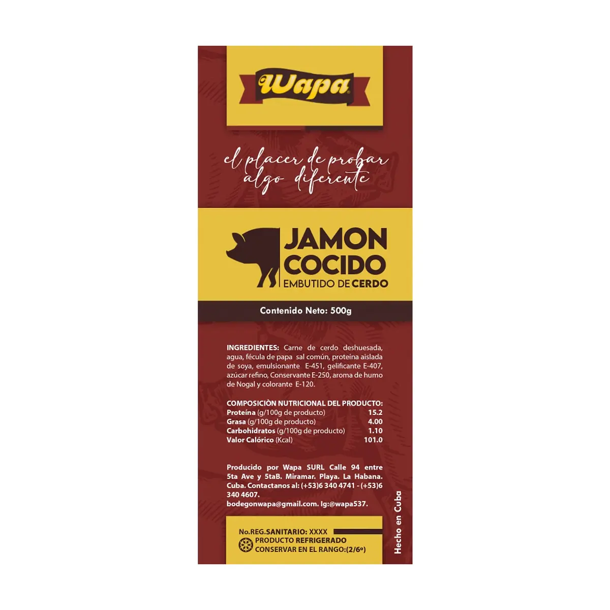 Jamón cocido lasqueado Wapa (500 g / 1.1 lb) - Thumbnail 3