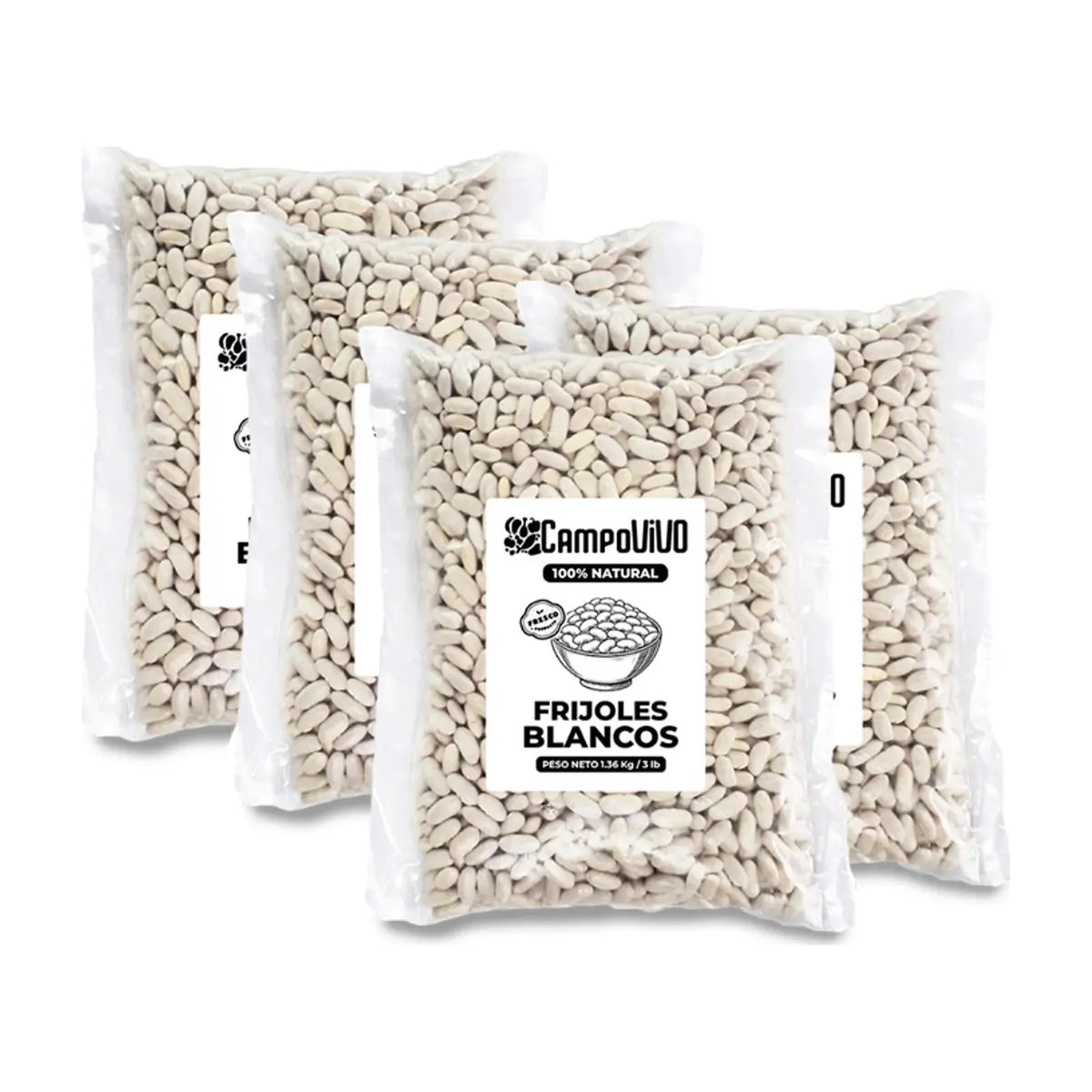 Frijoles blancos Campo Vivo (4 x 1.36 kg / 3 lb)