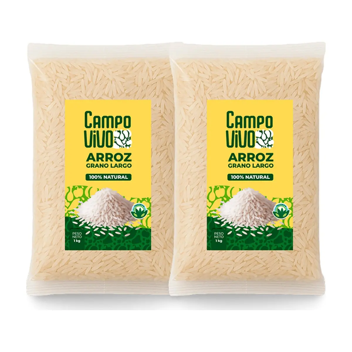 Arroz de grano largo Campo Vivo (2 x 1 kg / 2.2 lb)