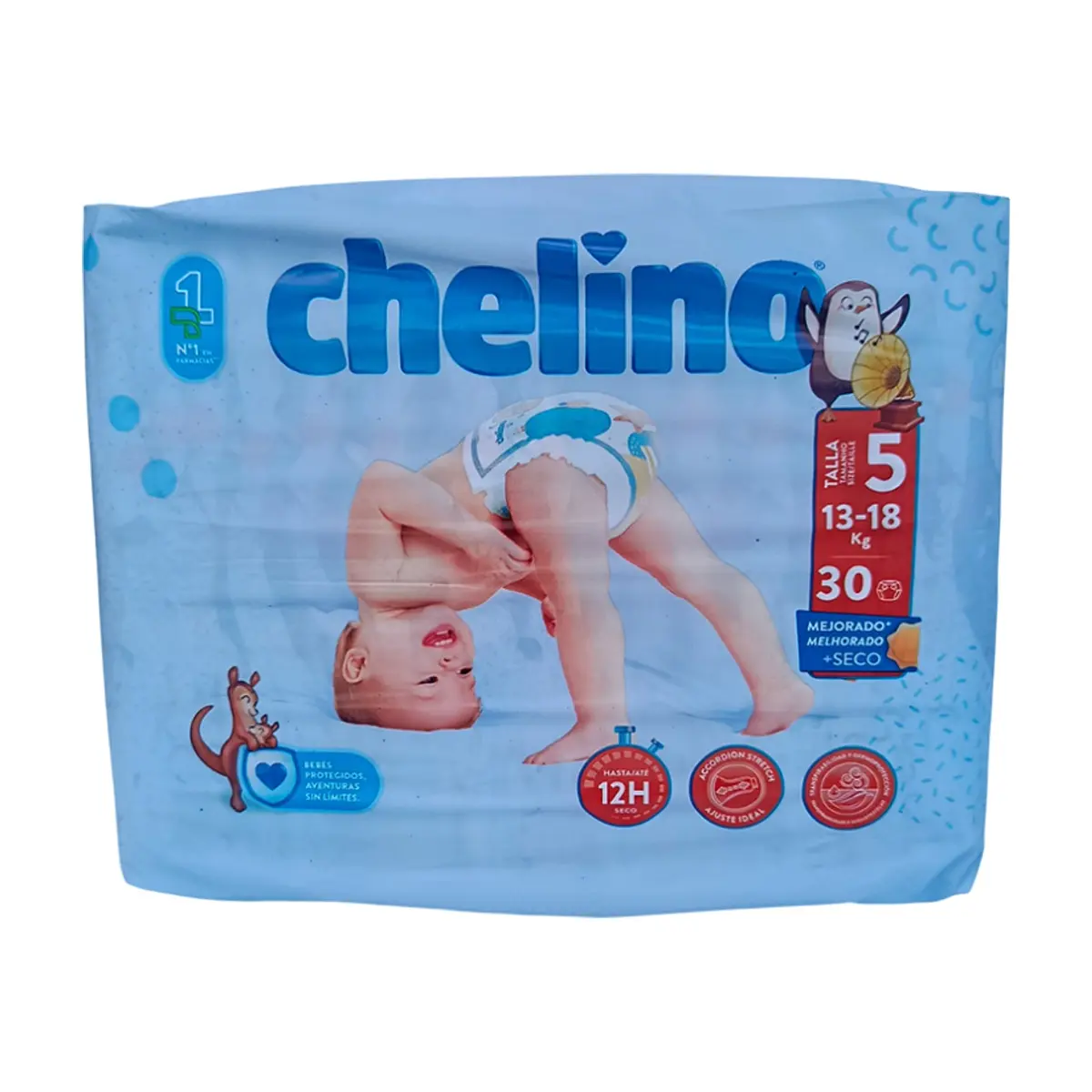 Pañales desechables para bebé Talla 5 de 13-18 kg Chelino (30 U)
