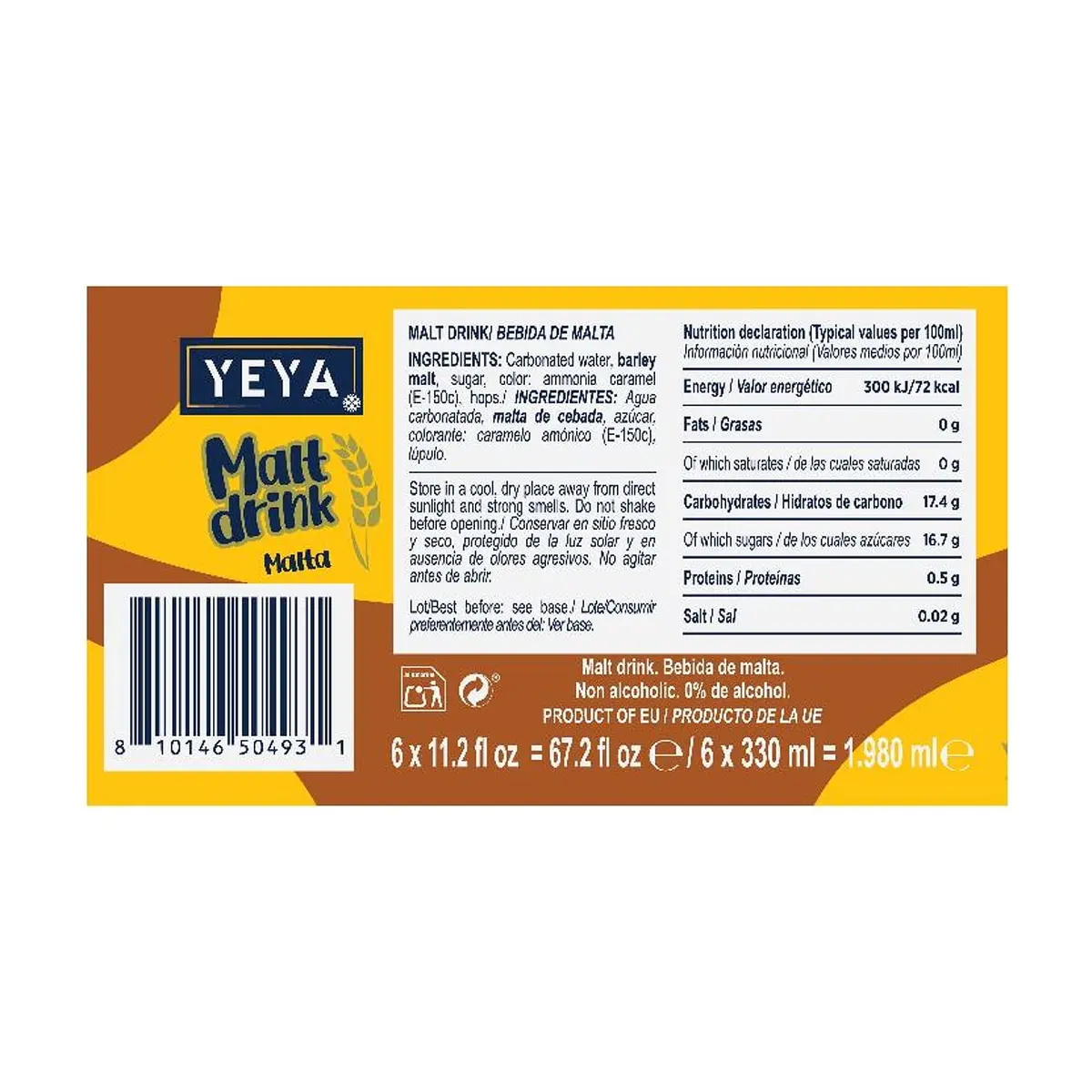 Malta YEYA (6 x 330 ml / 11.2 fl oz) - Thumbnail 2
