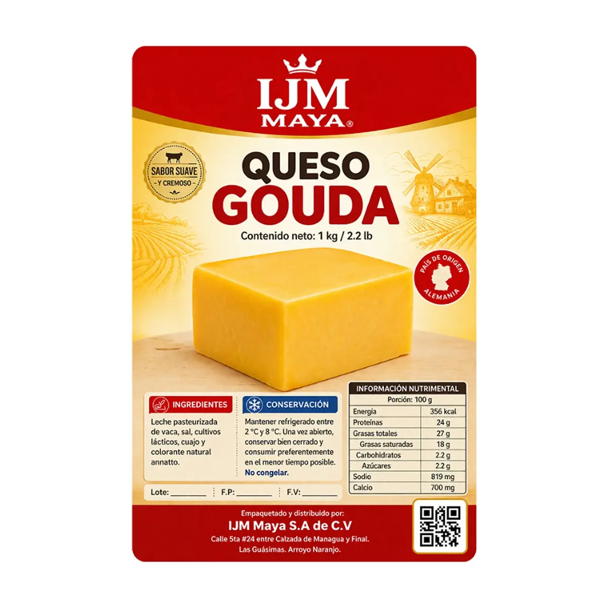 Queso gouda IJM Maya (1 kg / 2.2 lb) - Miniatura 3
