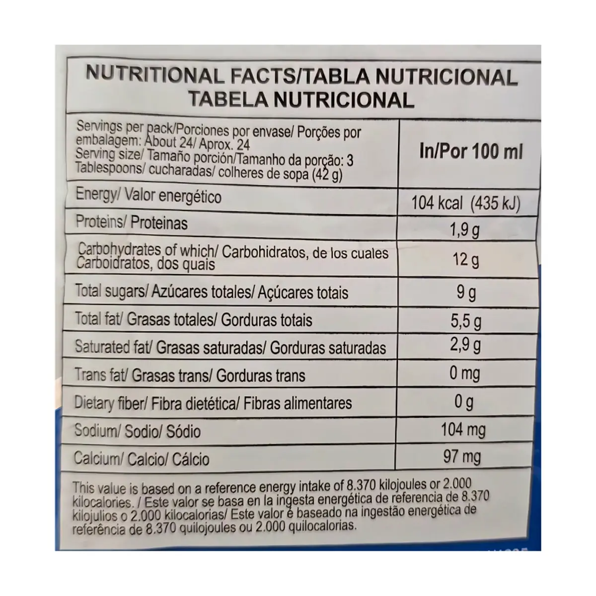 Mezcla láctea con grasa vegetal en polvo Milán (1 kg / 2.20 lb) - Thumbnail 4