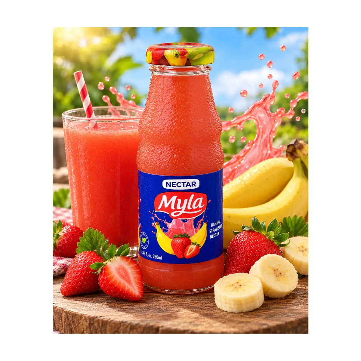Néctar de plátano y fresa Myla (12 x 250 ml / 8.5 oz) - Miniatura 5