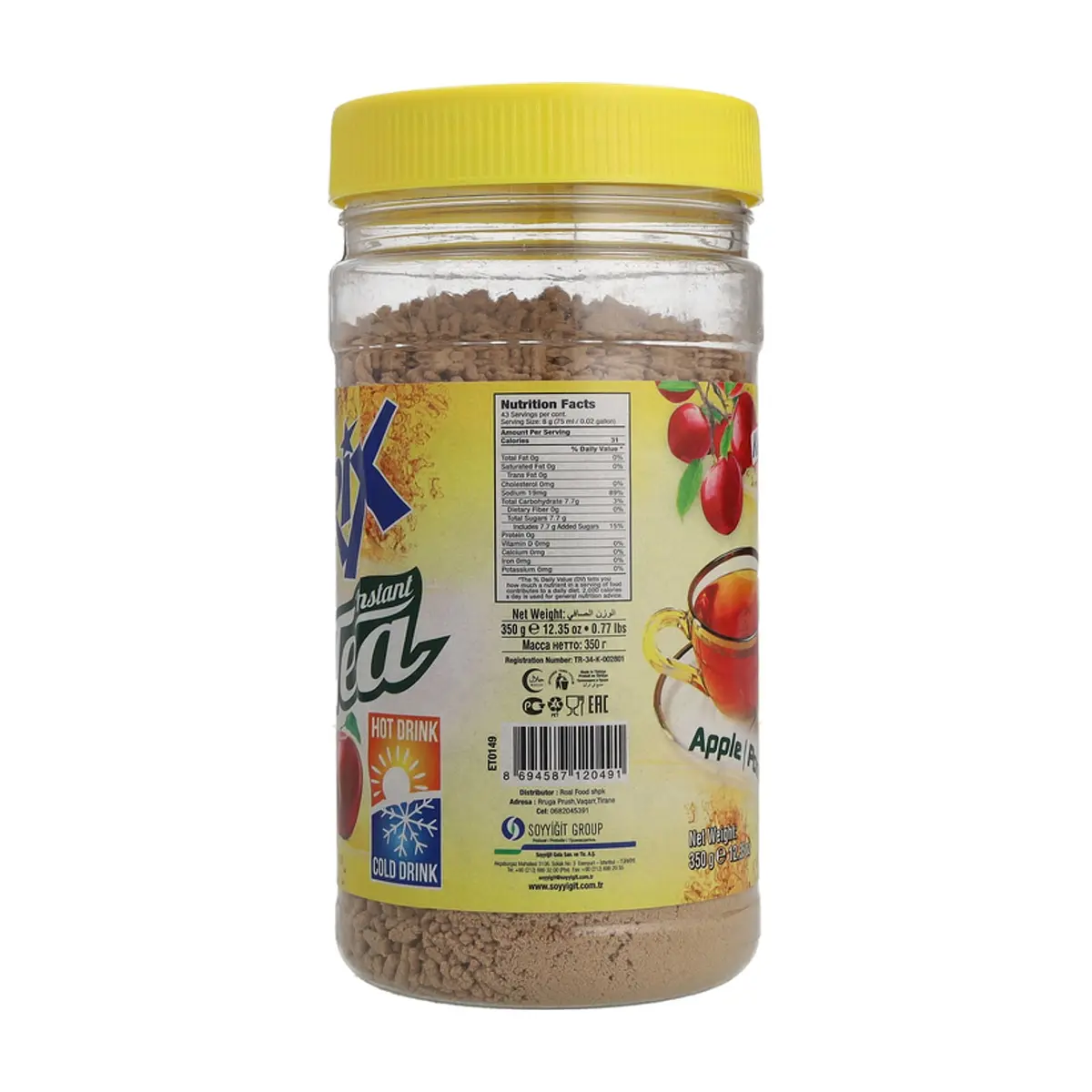 Té instantáneo granulado con sabor a manzana Kent boringer (350 g / 12.34 oz) - Thumbnail 3