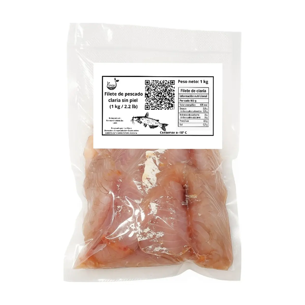 Filete de pescado Claria sin piel La Finca (1 kg / 2.2 lb)