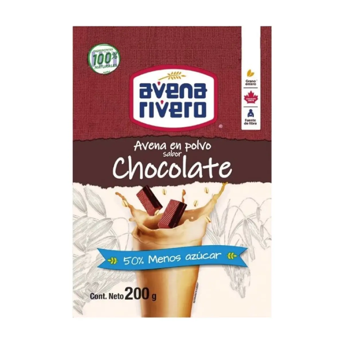 Avena en polvo sabor chocolate Avena Rivero (200 g / 7.05 oz)