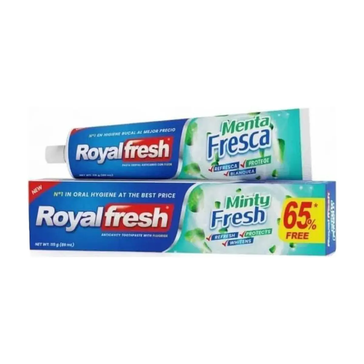 Pasta dental anticaries con flúor Menta Fresca Royalfresh (115 g / 4.05 oz) - Miniatura 1