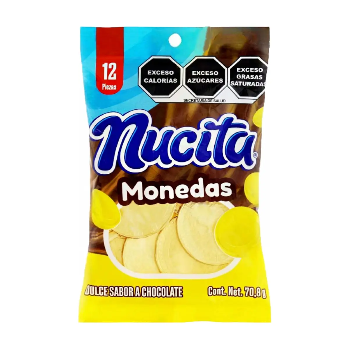 Dulce sabor a chocolate Monedas Nucita (70.8 g / 2.5 oz)