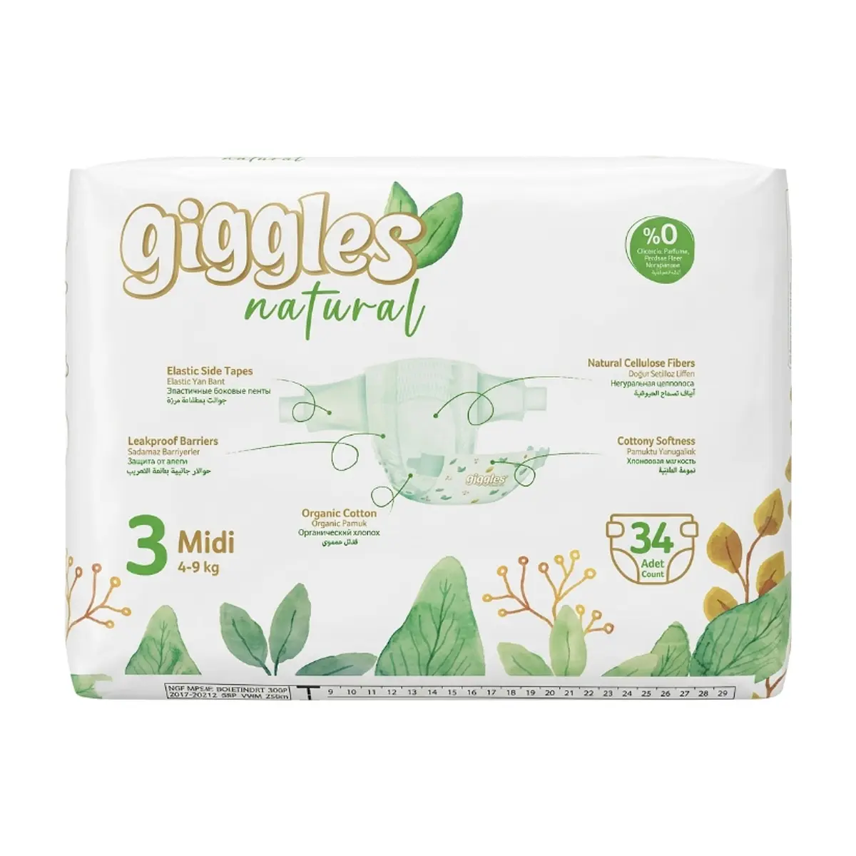 Pañales ecológicos midi talla 3 Giggles Natural (34 U) - Thumbnail 2