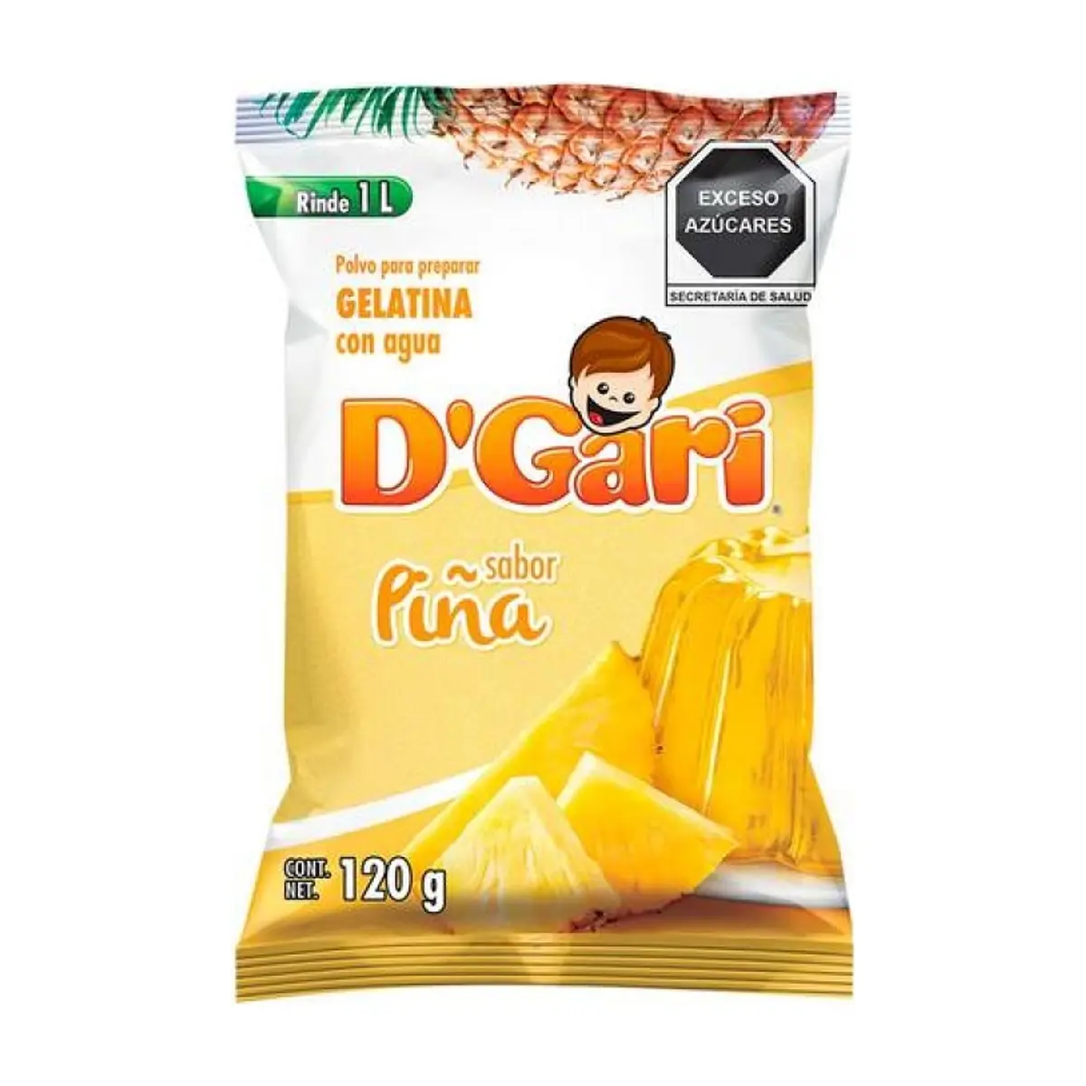 Gelatina de sabor piña D'Gari (120 g / 4.23 oz)