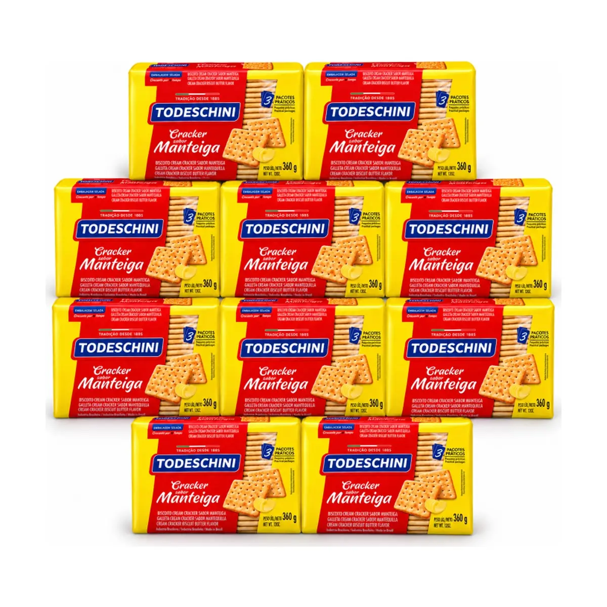 Galletas Cream Cracker sabor mantequilla Todeschini (10 x 360 g / 12 oz) - Miniatura 1