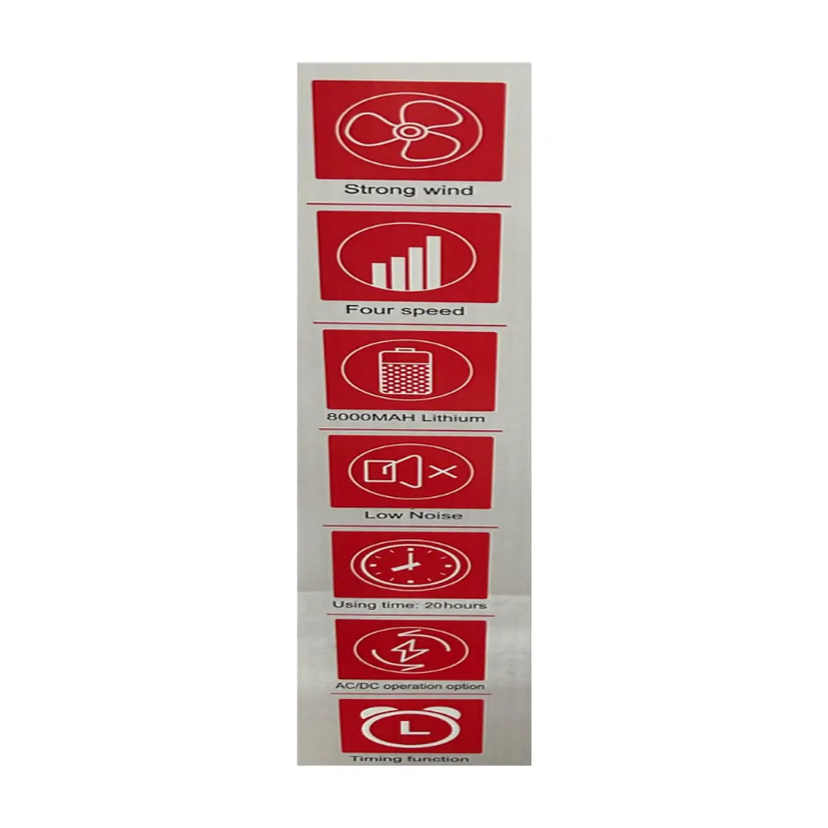 Ventilador recargable 3 en 1 color blanco 12 pulgadas Jysuper JY-2219 - Miniatura 2