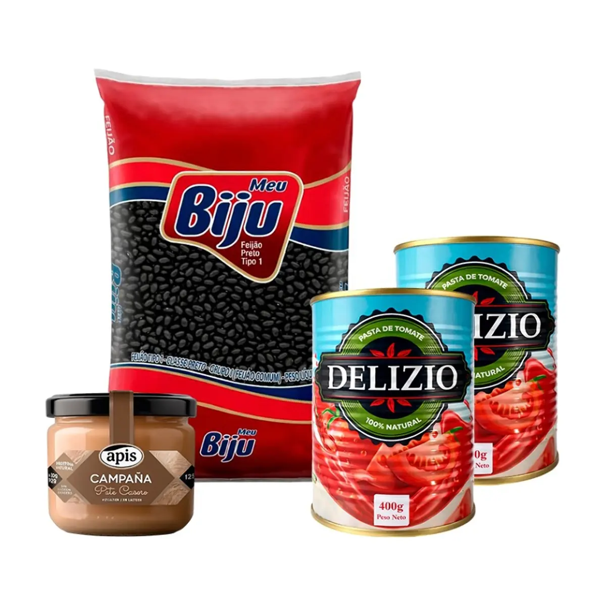 Combo: Frijoles negros + Pasta de Tomate + Paté casero de hígado