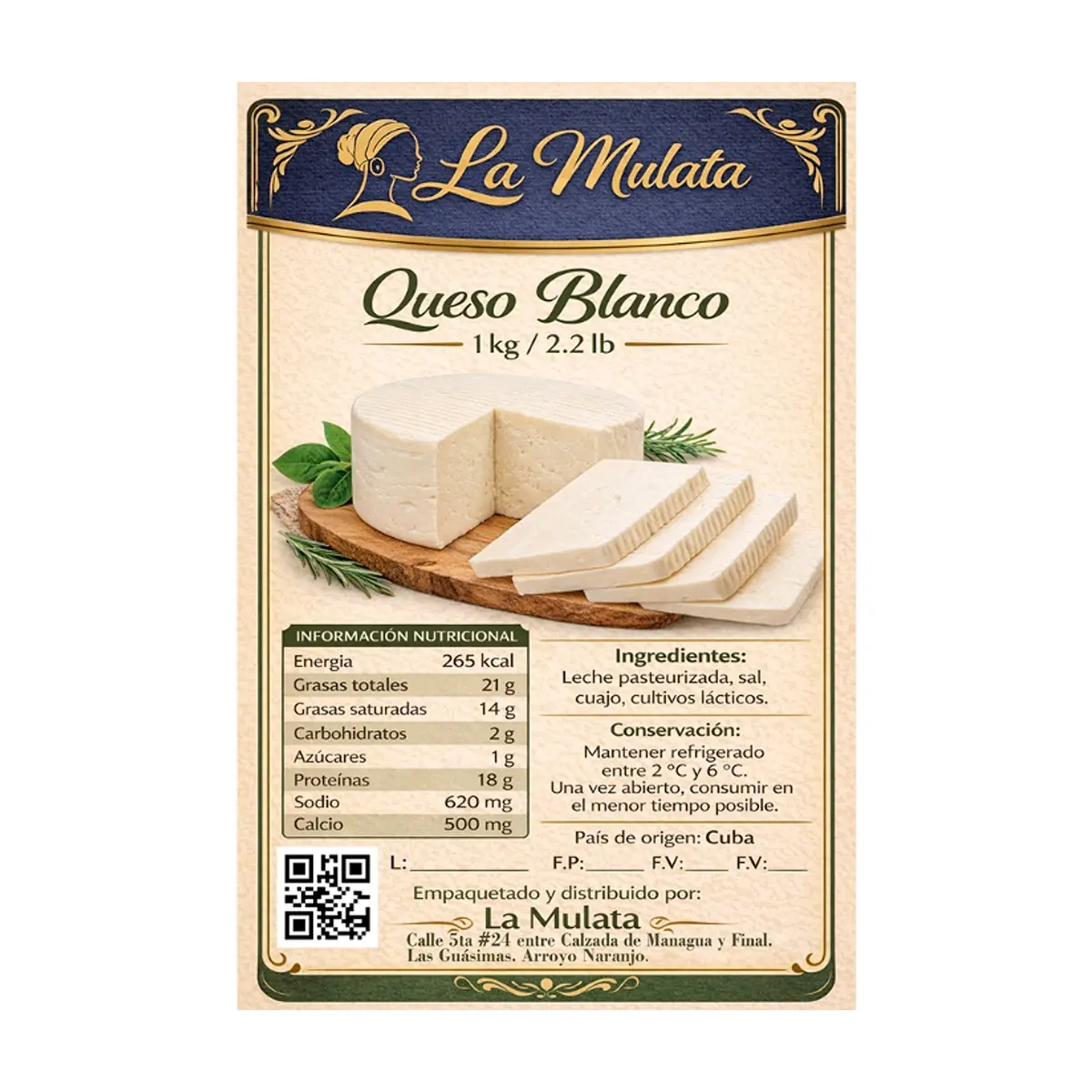 Queso blanco La Mulata (1 kg / 2.2 lb) - Miniatura 5