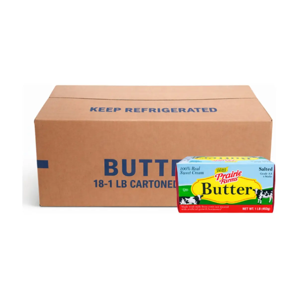 Mantequilla con sal Prairie Farms (18 x 453 g / 1 lb)