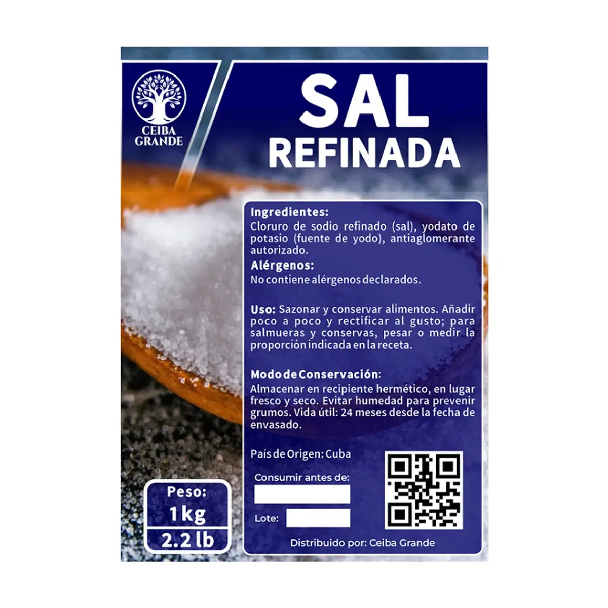 Sal refinada Ceiba Grande (1 kg / 2.2 lb) - Miniatura 2