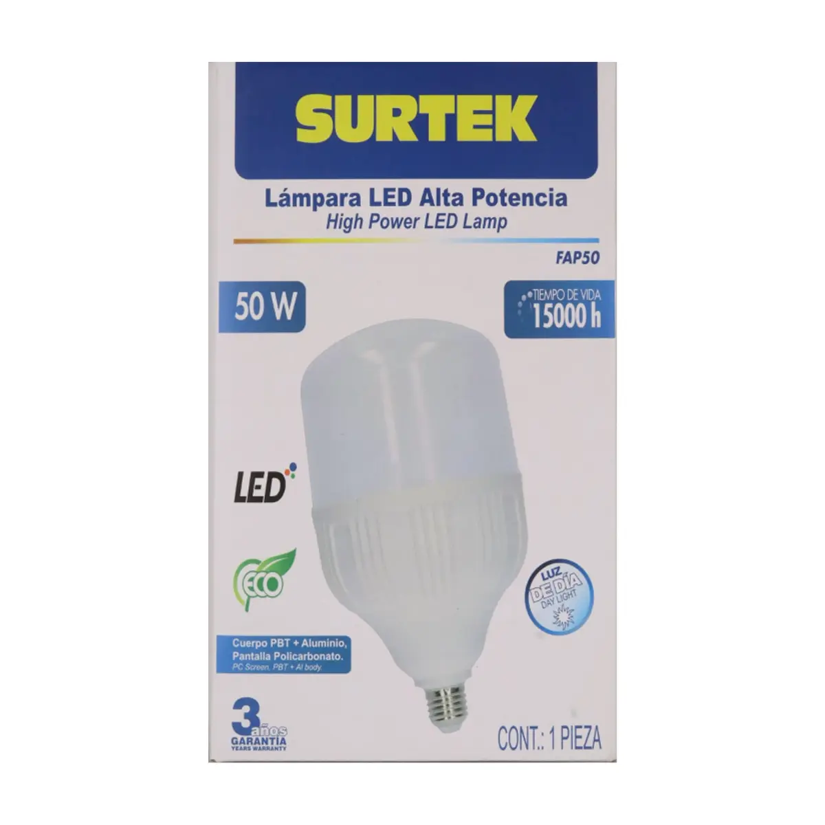 Lámpara LED de alta potencia 50 W Surtek FAP50 - Thumbnail 2