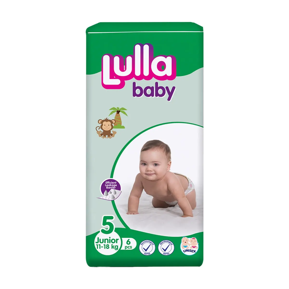 Pañales desechables para bebé etapa 5 Junior Lulla Baby (6 U)