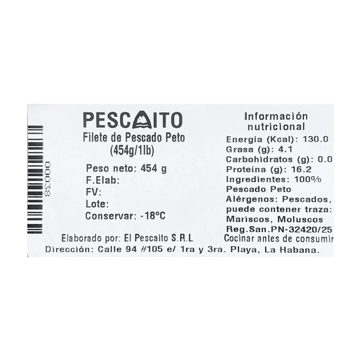 Filete de pescado peto Pescaito (454 g / 1 lb) - Thumbnail 2