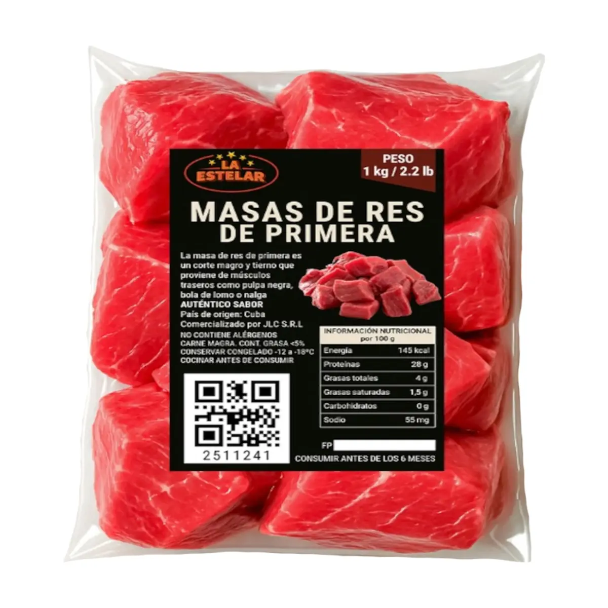 Masas de res de primera La Estelar (1 kg / 2.2 lb)