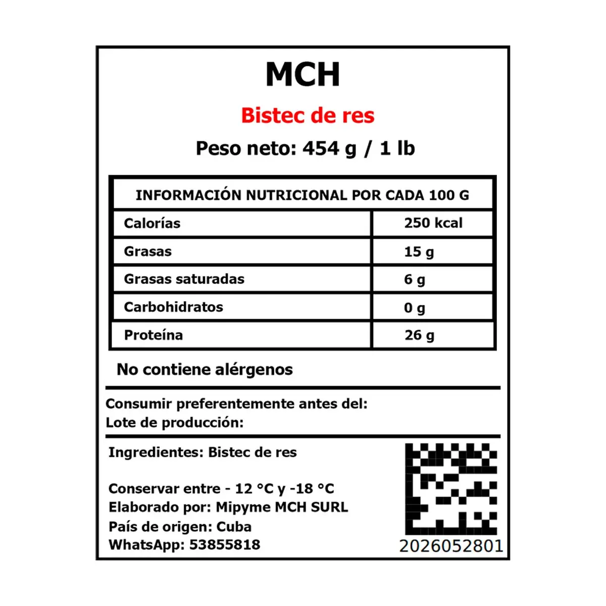 Bistec de res MCH (454 g / 1 lb) - Thumbnail 3
