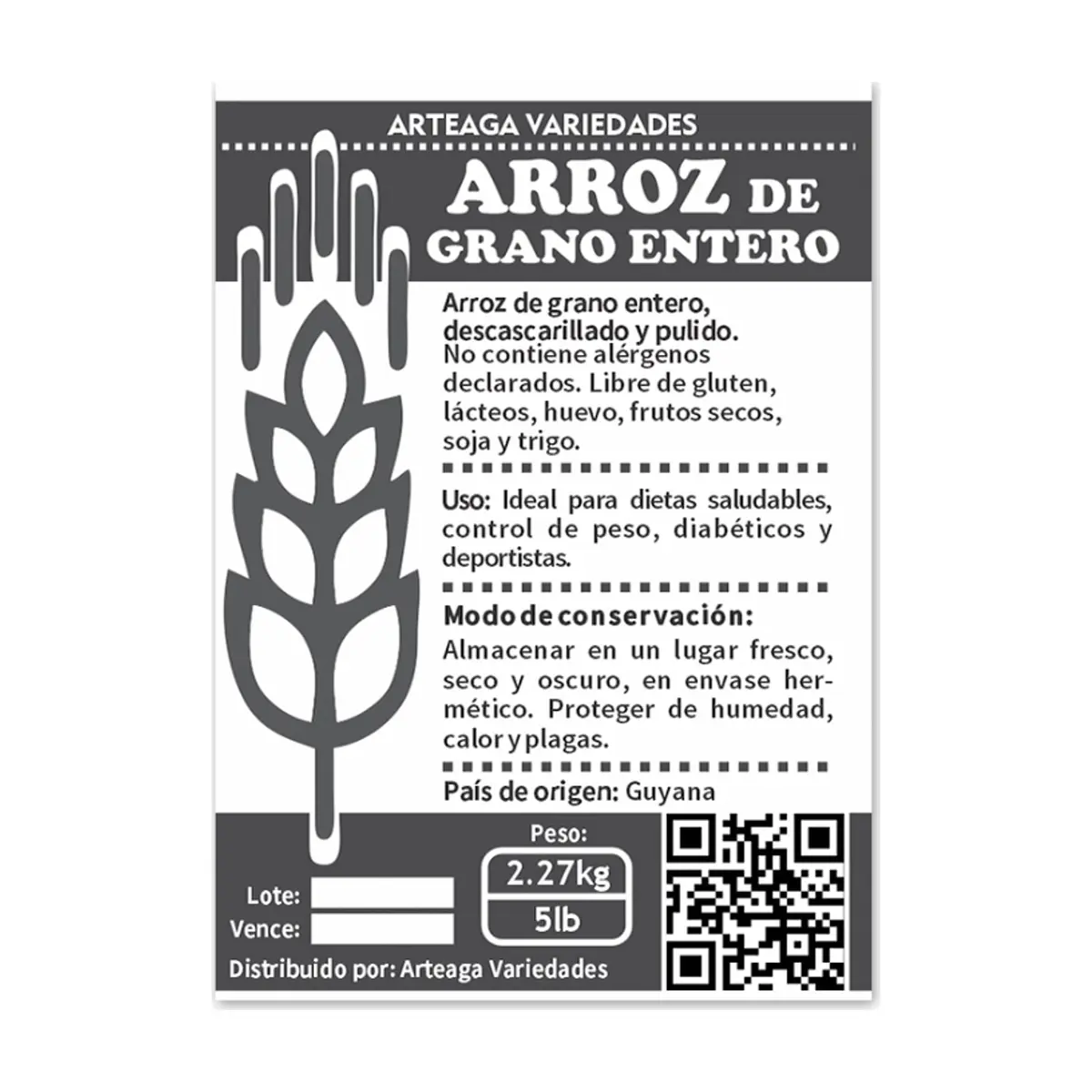 Arroz de grano entero Arteaga Variedades (2.27 kg / 5 lb) - Thumbnail 2