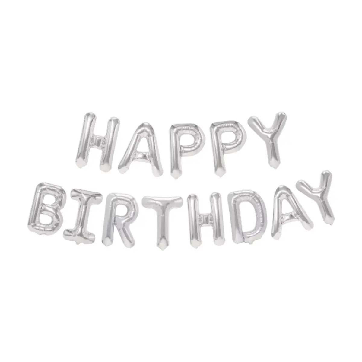 Cartel de Happy Birthday color plateado-16 pulgadas Balloon