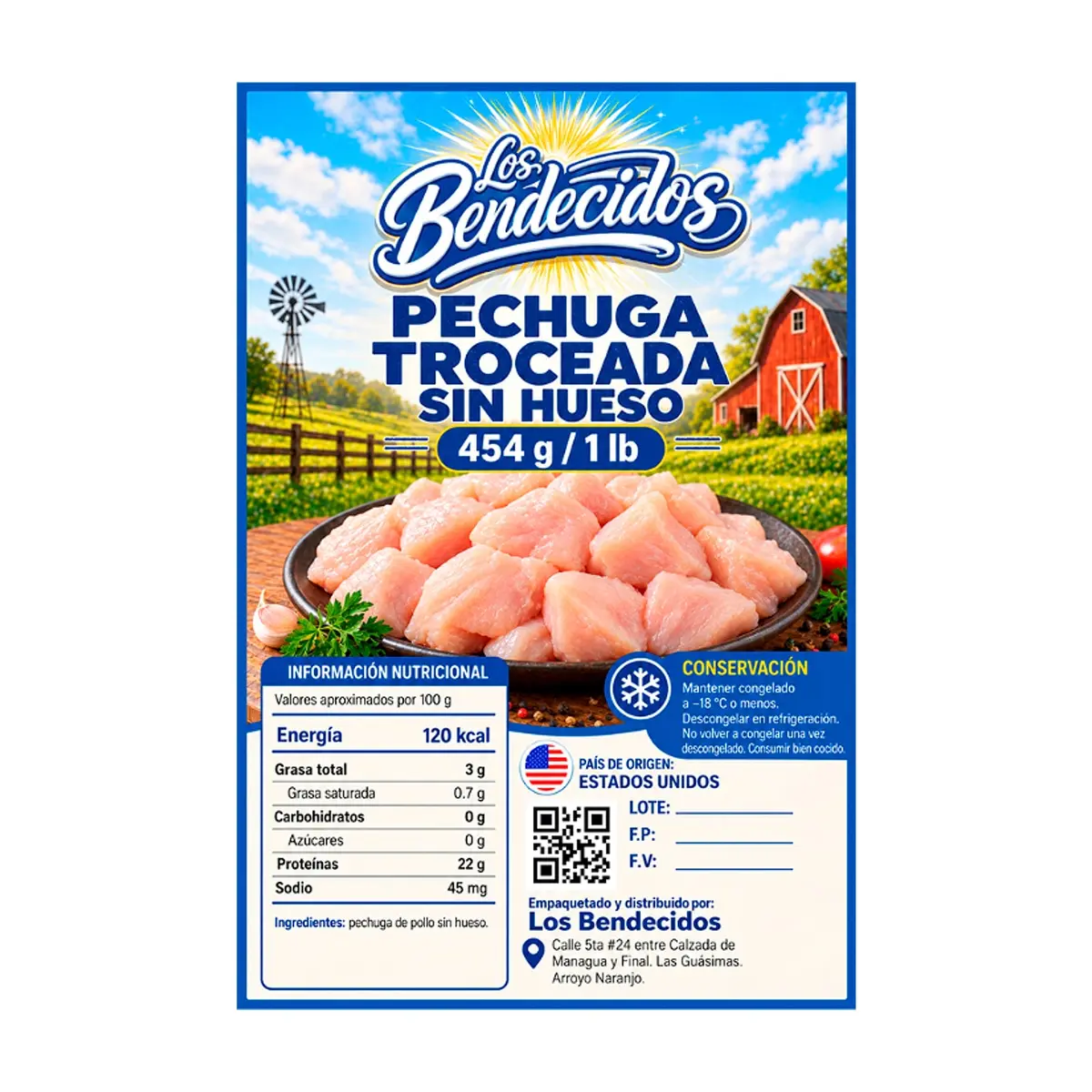 Pechuga troceada sin hueso Los Bendecidos (454 g / 1 lb) - Thumbnail 2
