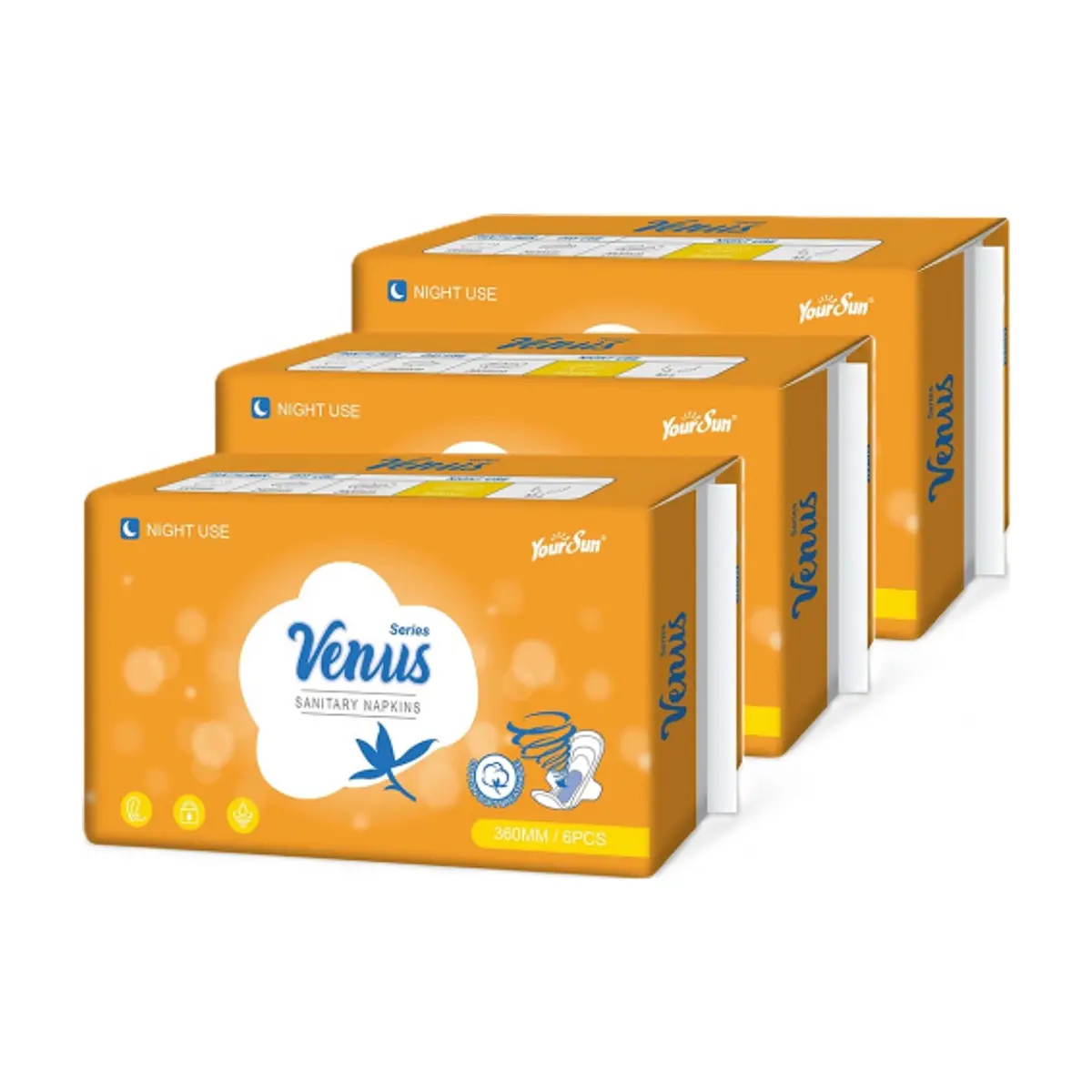 Toallas femeninas íntimas nocturnas (3 x 6 U)