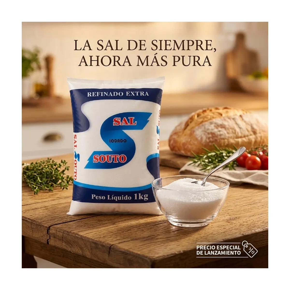 Sal refinada extra yodada Souto (1 kg / 2.20 lb) - Miniatura 4