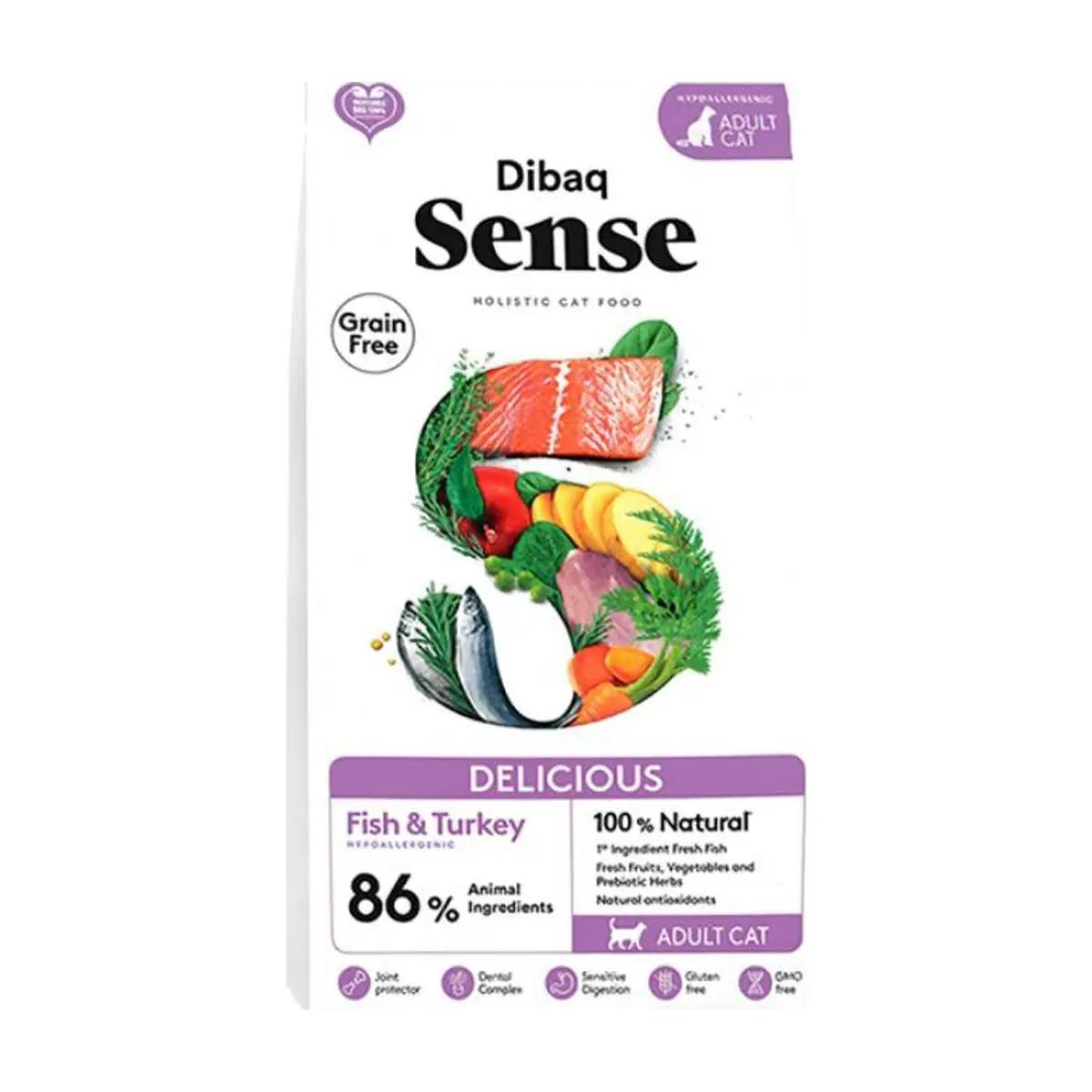 Alimento Gatos Delicious Pescado y Pavo (1,5 kg) DIBAQ SENSE