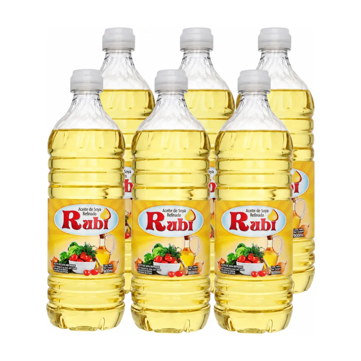 Aceite de soya refinado Rubi (6 x 900 ml)