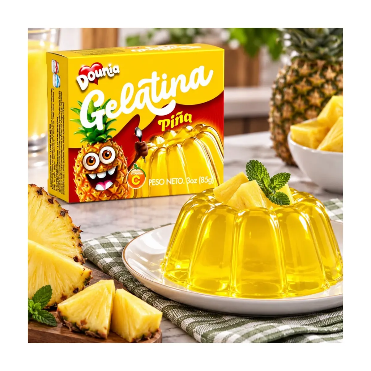 Gelatina con sabor a piña Dounia ( 2 X 85 g / 3 oz) - Miniatura 2
