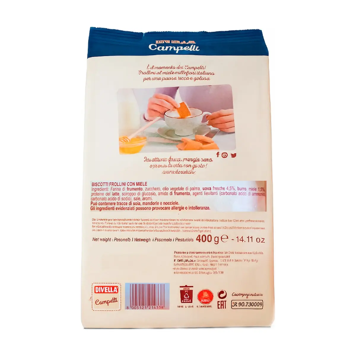 Galletas con sabor a miel campetti Divella (400 g / 14.11 oz) - Thumbnail 4