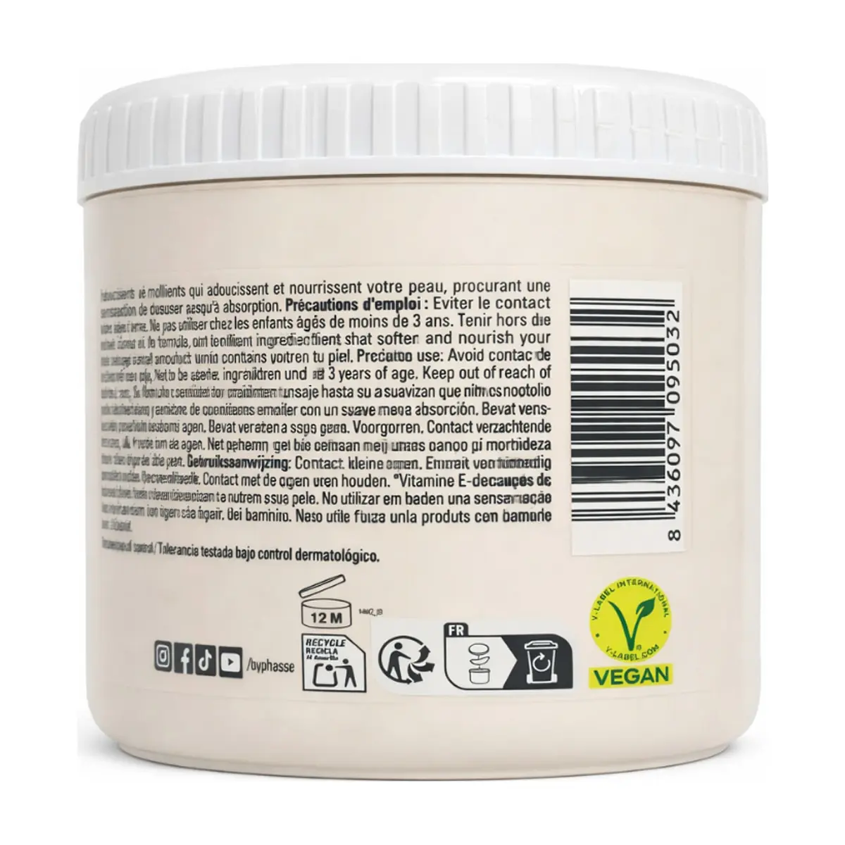 Crema corporal hidratante con aceite de coco Byphasse (500 ml / 16.9 fl oz) - Thumbnail 2