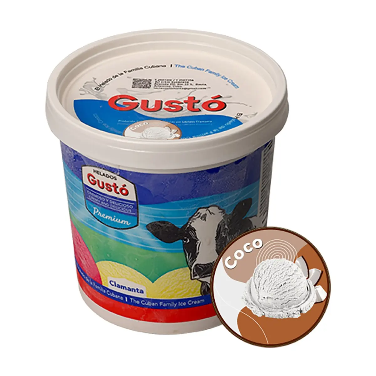 Helado Premium de coco Gustó (1 L) - Miniatura 2