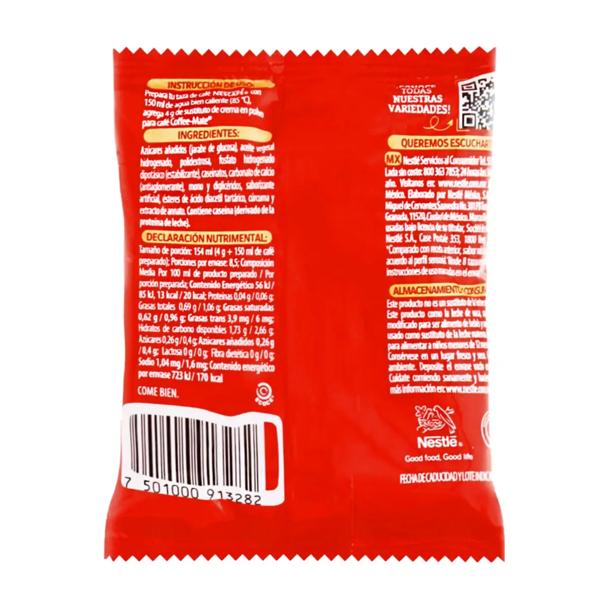 Sustituto de crema en polvo para café Coffee Mate Nestlé (34 g / 1.2 oz) - Thumbnail 4