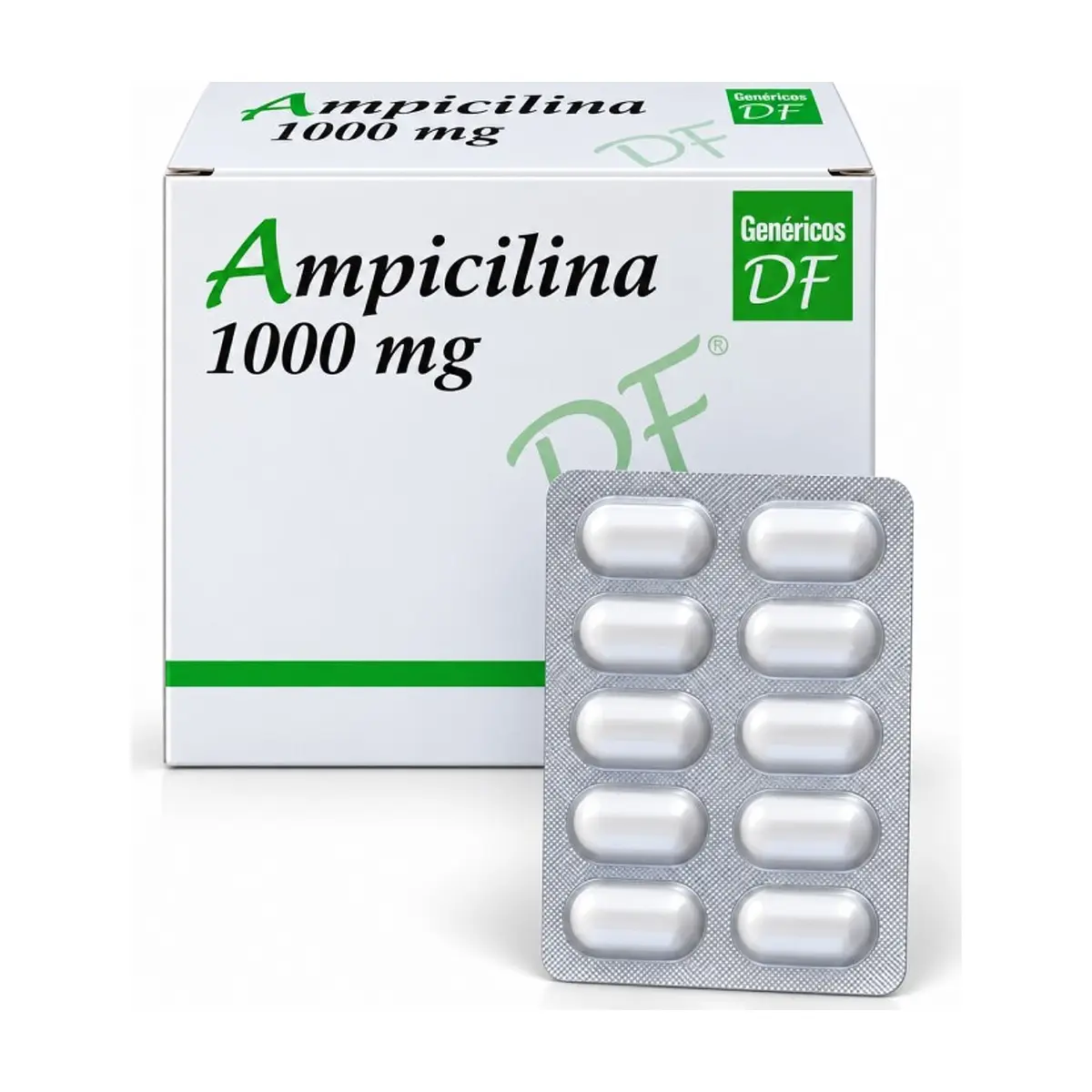 Ampicilina (1000mg x 10capletas) DF - Imagen 1
