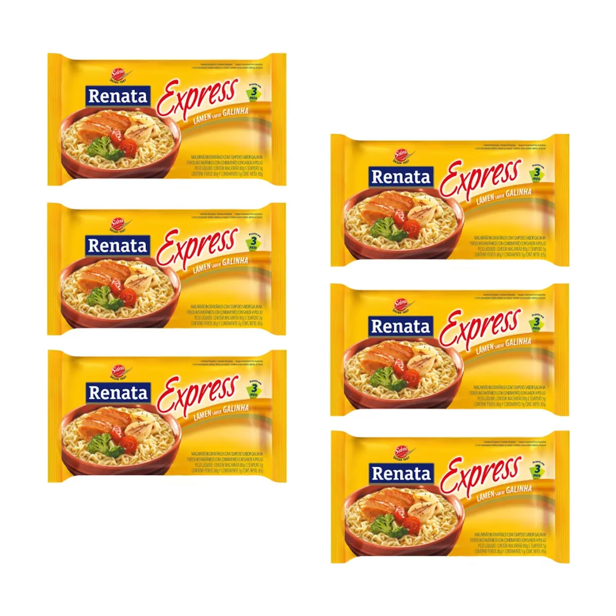 Fideos instantáneos sabor a pollo Renata (6 x 85 g / 3 oz)