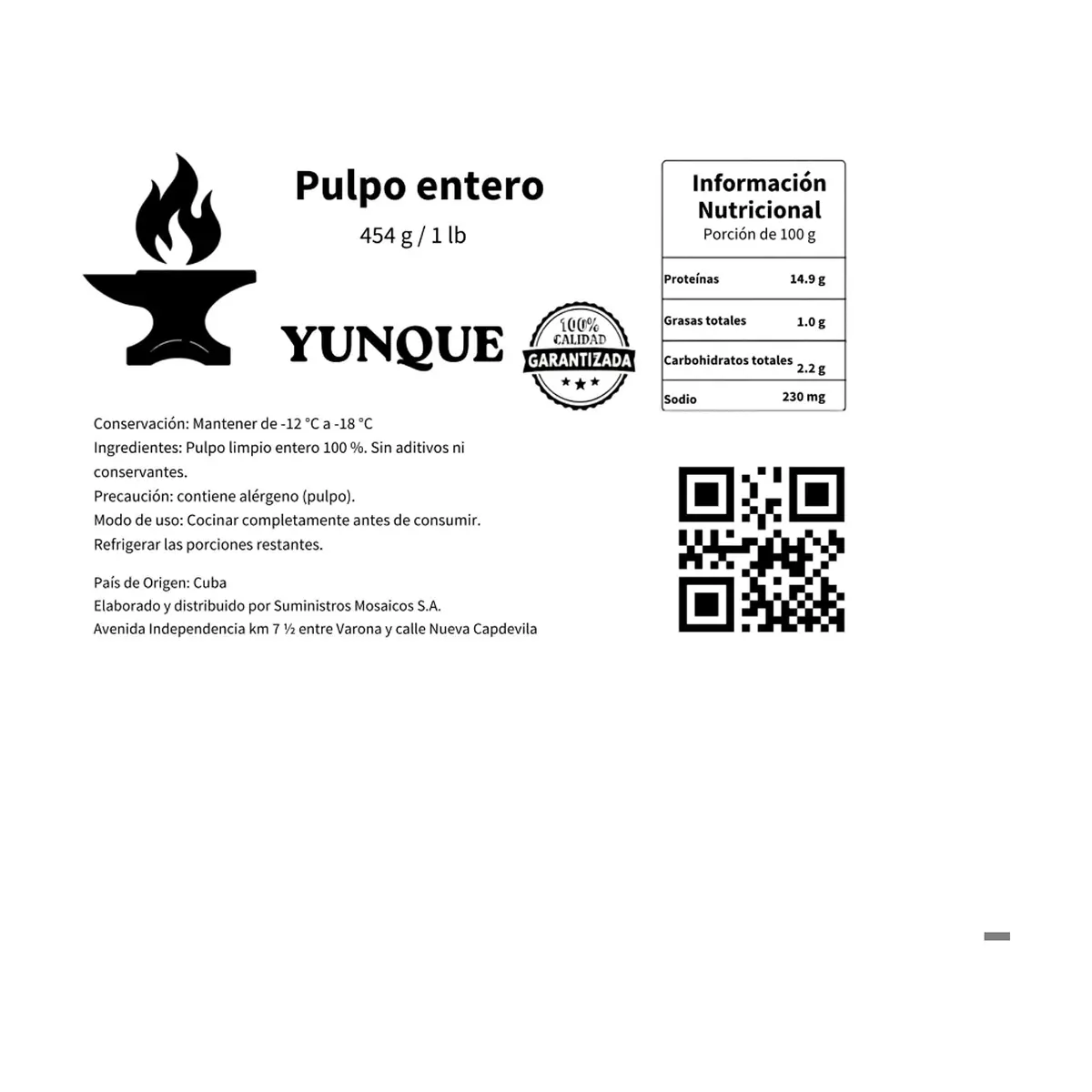 Pulpo entero Yunque (454 g / 1 lb) - Thumbnail 3