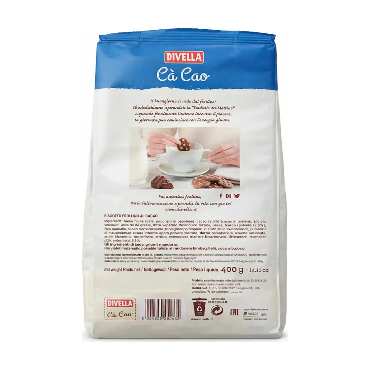 Galletas de cacao Cà Cao Divella (400 g / 14.11 oz) - Thumbnail 3