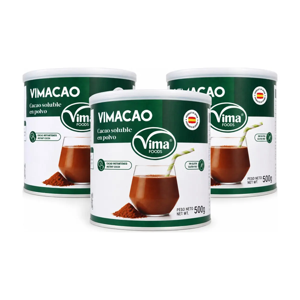 Cacao soluble en polvo Vimacao Vima Foods (3 x 500 g / 1.1 lb) - Imagen 1