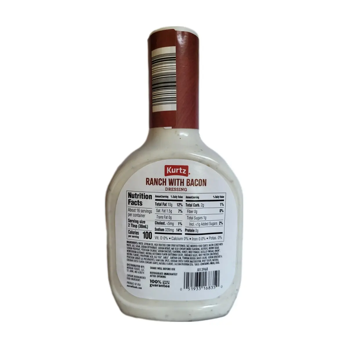 Aderezo ranch con tocino Kurtz (473 ml / 16 fl.oz) - Thumbnail 2