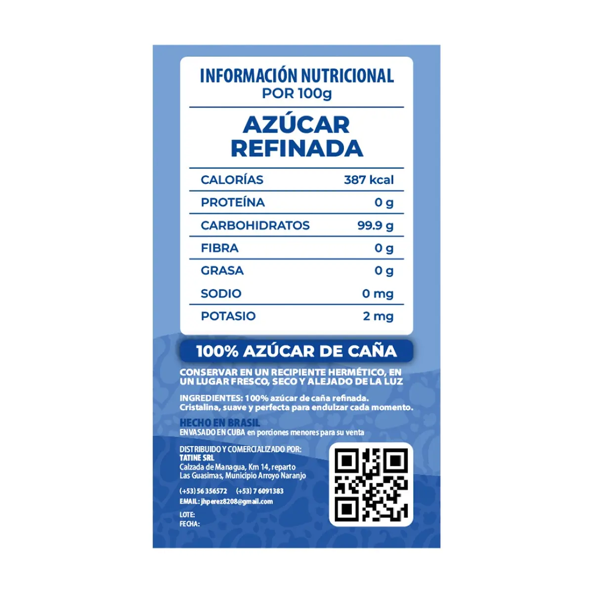 Azúcar blanca refinada Campo Vivo (500 g / 1.1 lb) - Miniatura 2