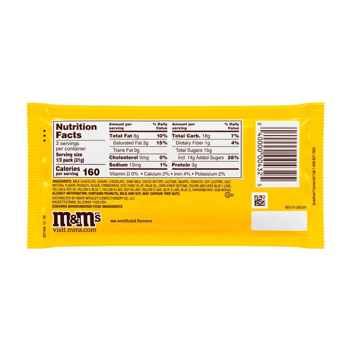 Chocolate con leche con cacahuete M&M's (92.7 g / 3.27 oz) - Thumbnail 2