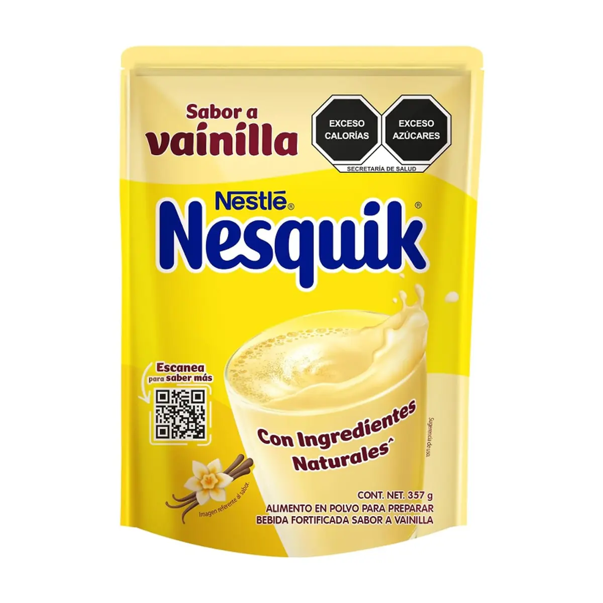 Polvo para bebida fortificada sabor vainilla Nestlé Nesquik (357 g / 12.59 oz)