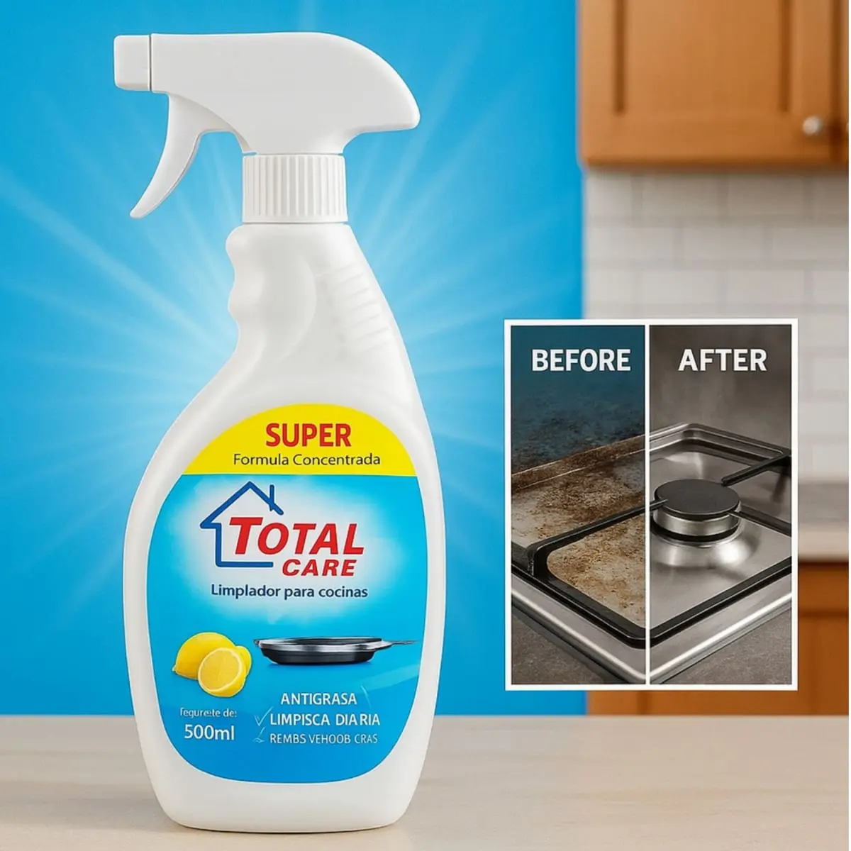 Desengrasante para cocina fragancia limón Total Care (500 ml / 16.9 oz) - Thumbnail 4
