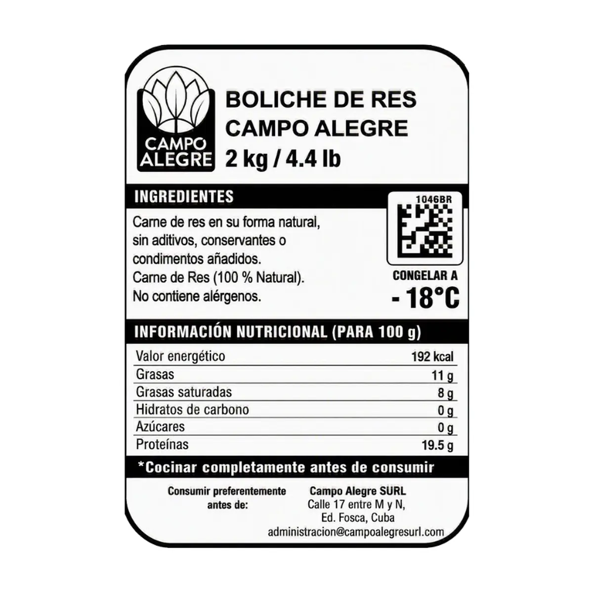 Boliche de res Campo Alegre (2 kg / 4.4 lb) - Thumbnail 2