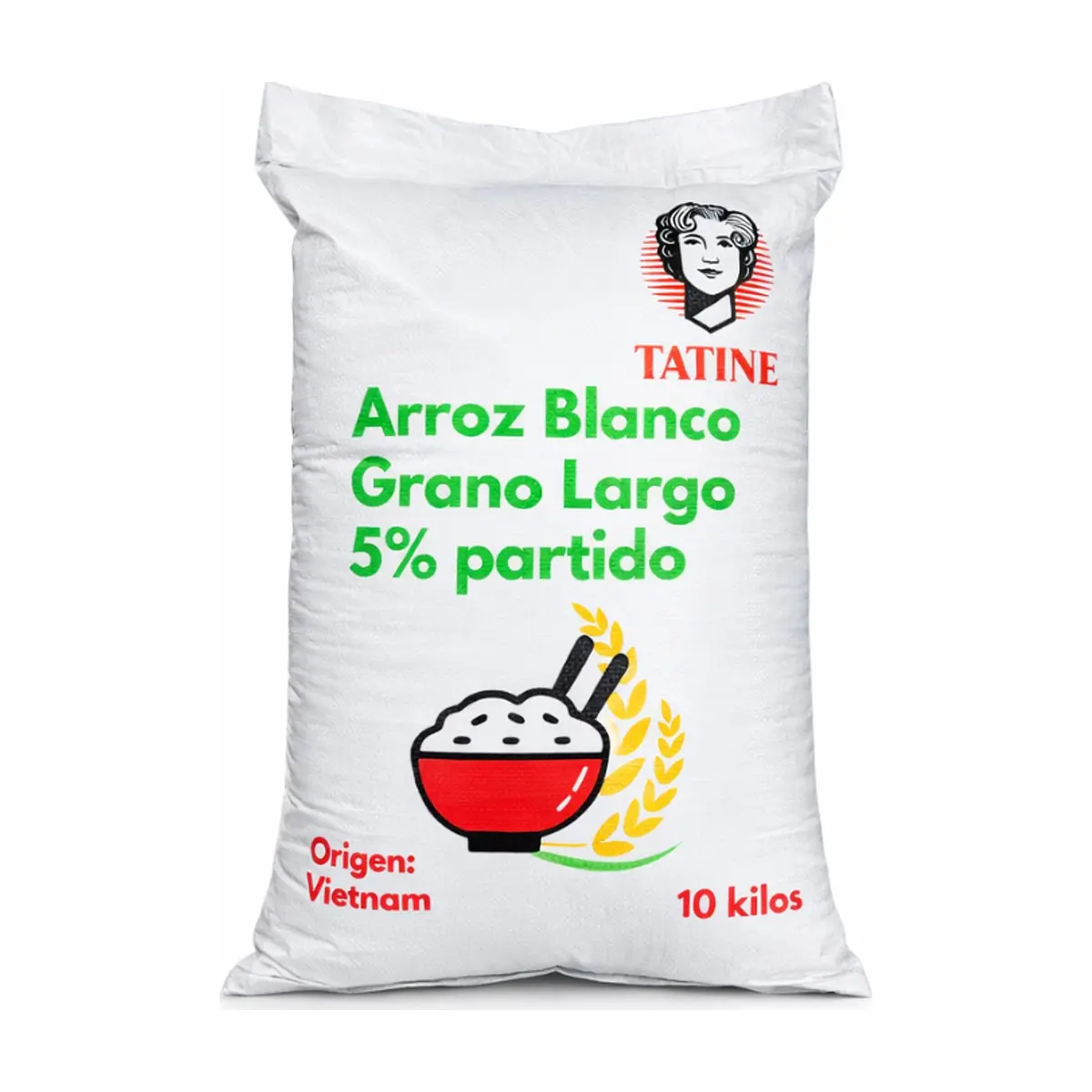 Arroz de grano largo 5% de grano partido Tatine (10 kg / 22 lb)